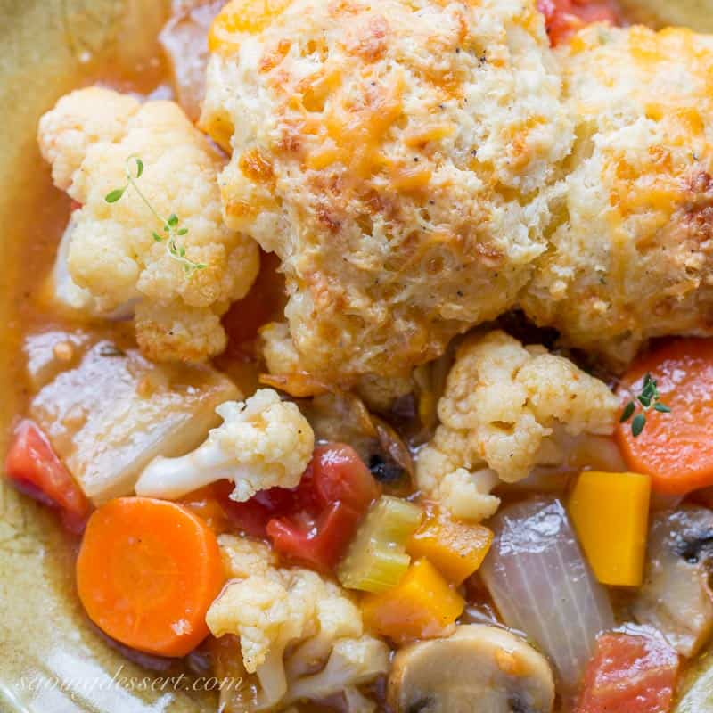 Savory Winter Vegetable Cobbler with Cheesy Herb Biscuits4 Saving