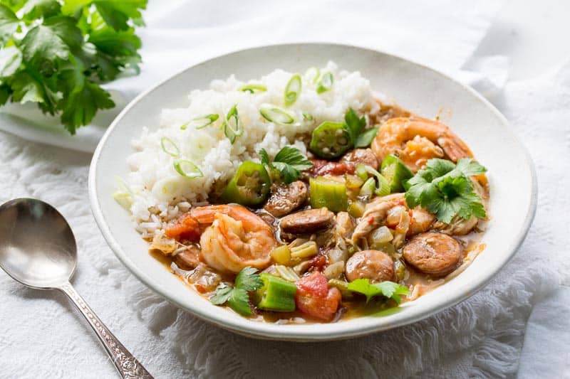 Chicken, Sausage & Shrimp Gumbo Saving Room for Dessert