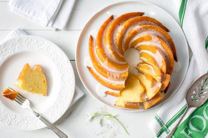 Pineapple Pound Cake ~ with plenty of crushed pineapple baked inside, this cake is a tropical treat! Drizzled with a simple pineapple icing. www.savingdessert.com