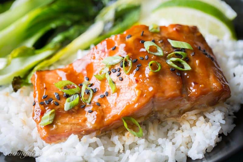 Teriyaki Salmon Rice Bowls image-4 - Saving Room for Dessert