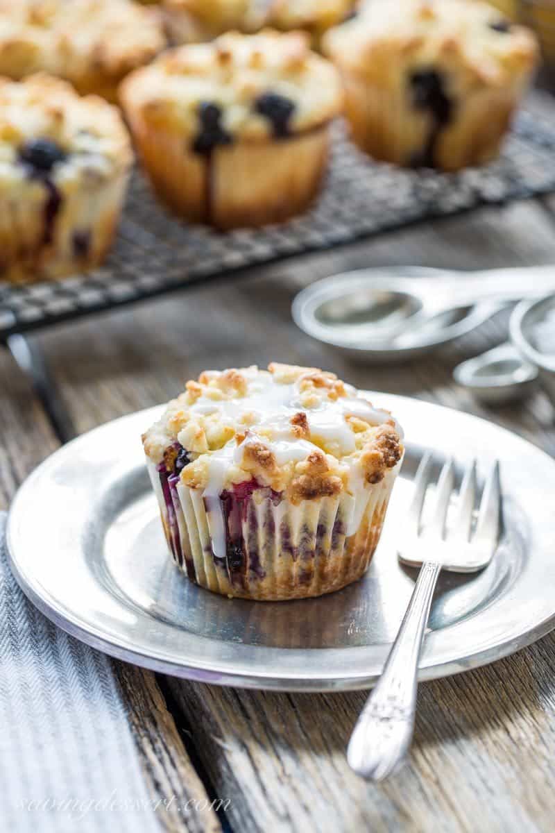 Lemon Blueberry Muffins with Crumble Topping - Saving Room for Dessert