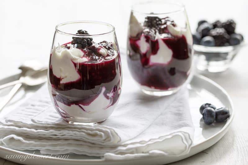 Warm Black and Blueberry Sauce Recipe Saving Room for Dessert