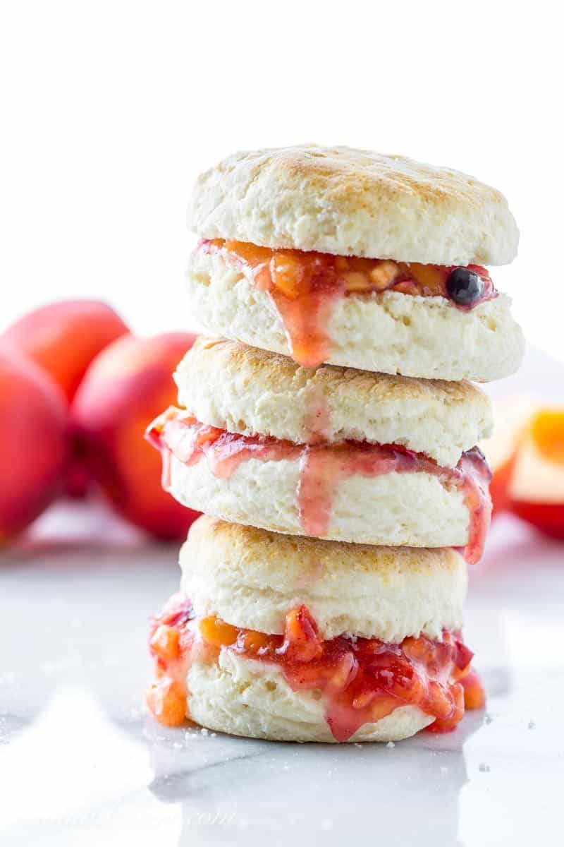 Nectarine Blueberry Jam on biscuits