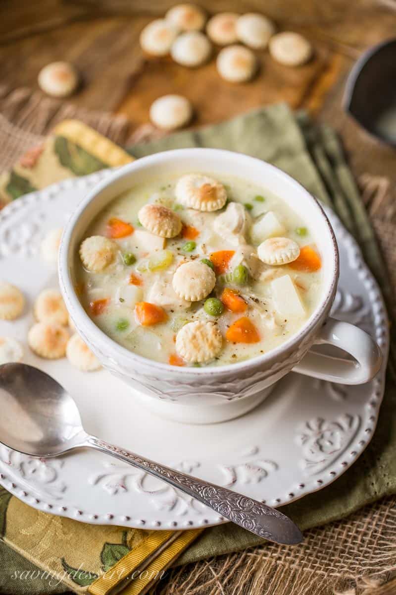 Chicken Pot Pie Soup - Saving Room for Dessert