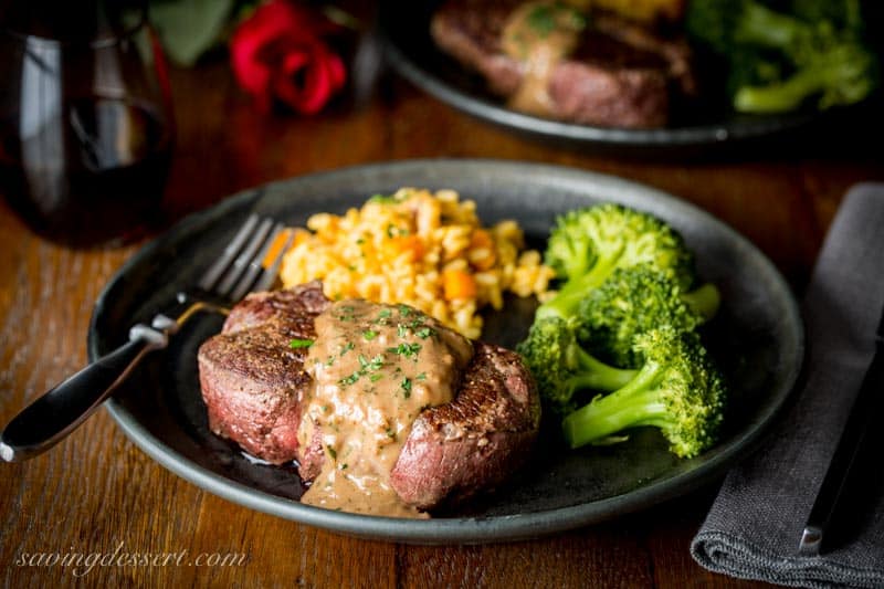 Tender and juicy Beef Tenderloin Steaks with Herb Pan Sauce