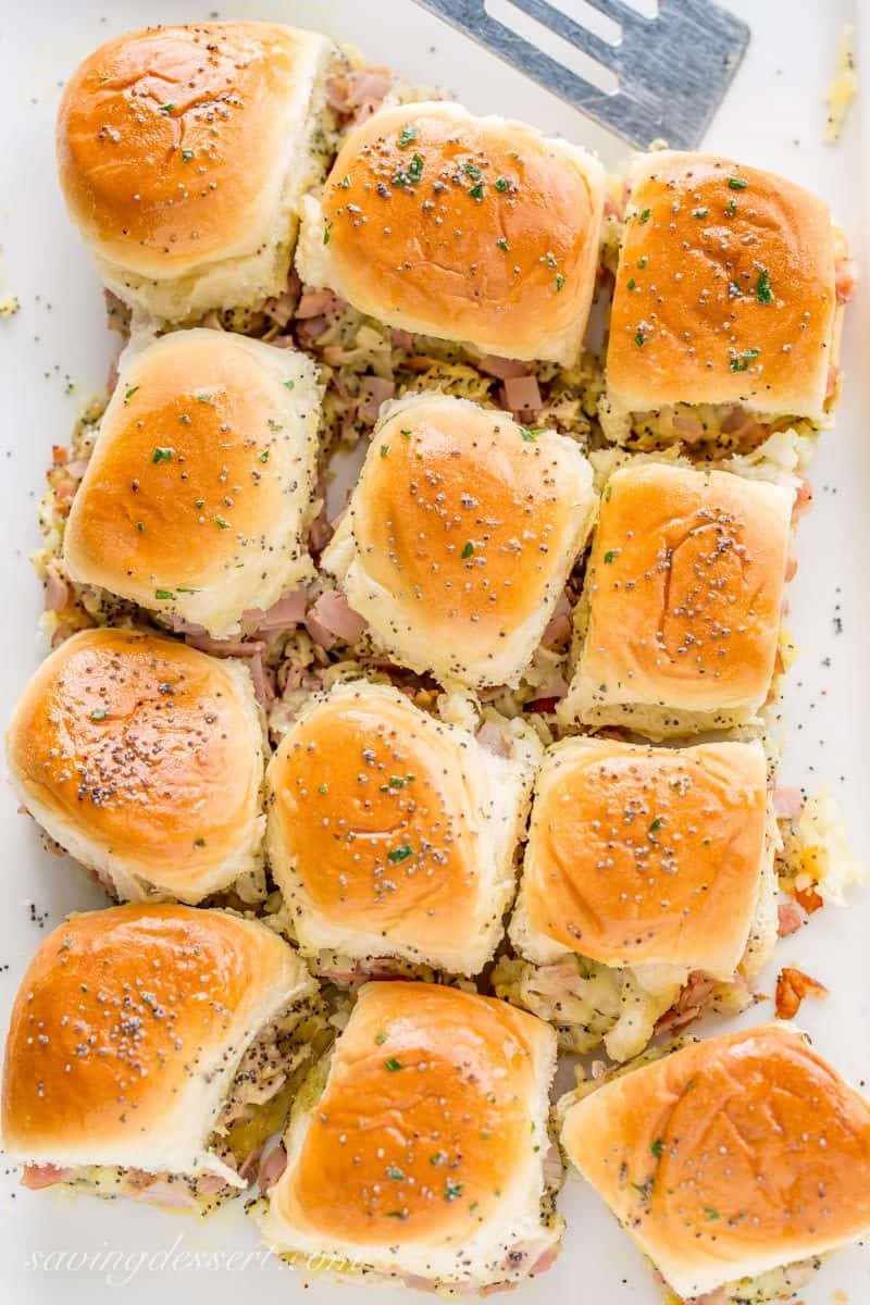 Hallelujah Ham Loaves (ham and cheese sliders)