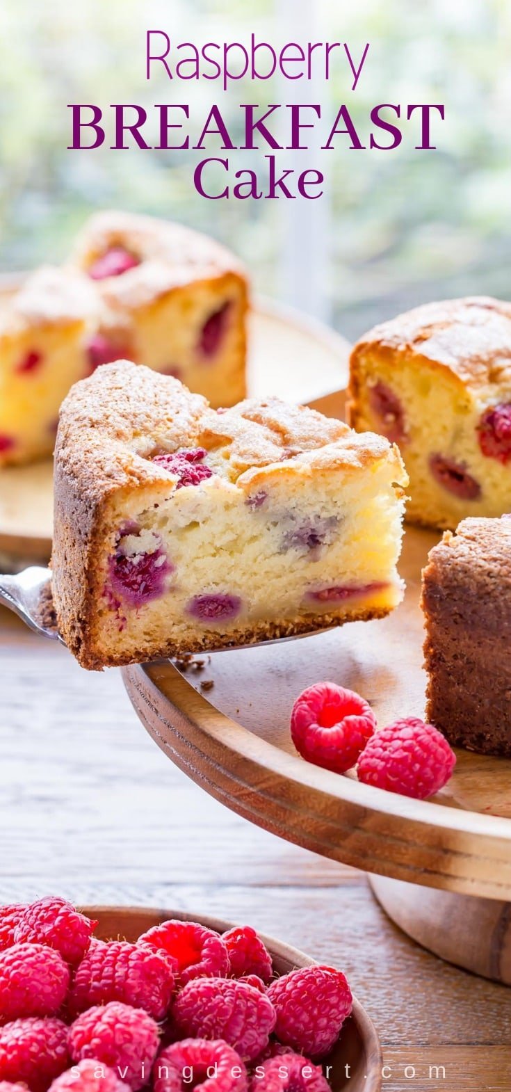 Raspberry Ricotta Breakfast Cake - A deliciously moist and fluffy, berry-streaked breakfast (coffee) cake perfect for dessert, breakfast, brunch, or afternoon tea. #raspberry #ricotta #breakfast #brunch #breakfastcake #coffeecake #raspberrycake