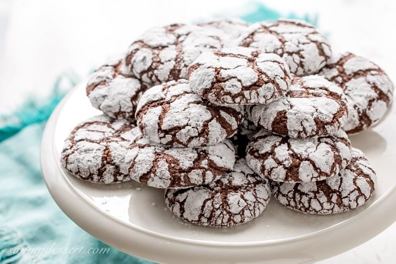 image of Chocolate Crinkle Cookies recipe by Saving Room for Dessert