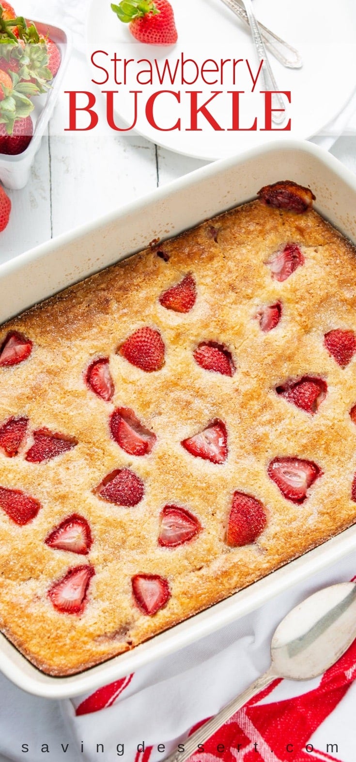  made amongst simply a few pantry ingredients together with loads of fresh strawberries Easy Strawberry Buckle