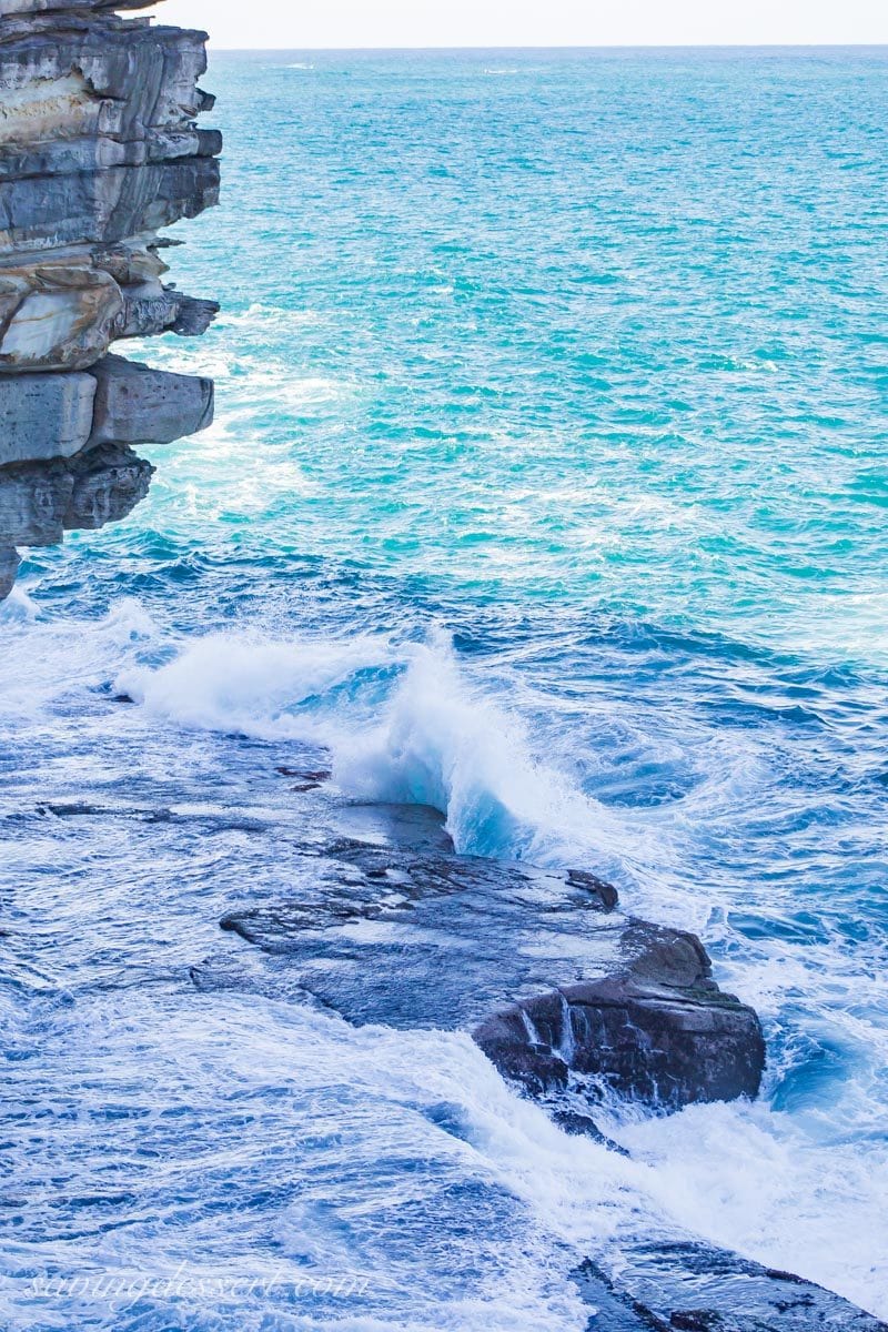 Crashing waves on the walk around Watsons Bay near Sydney Australia