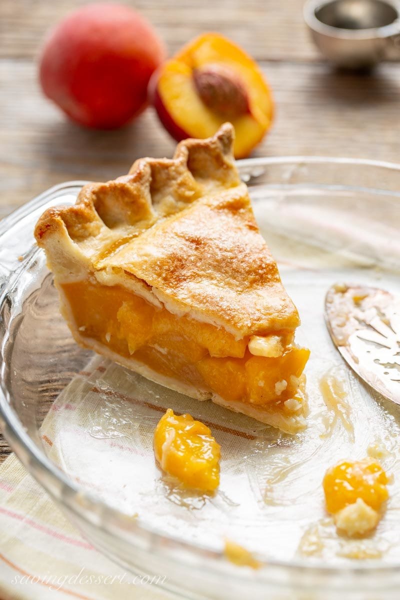 A slice of Old Fashioned Fresh Peach Pie