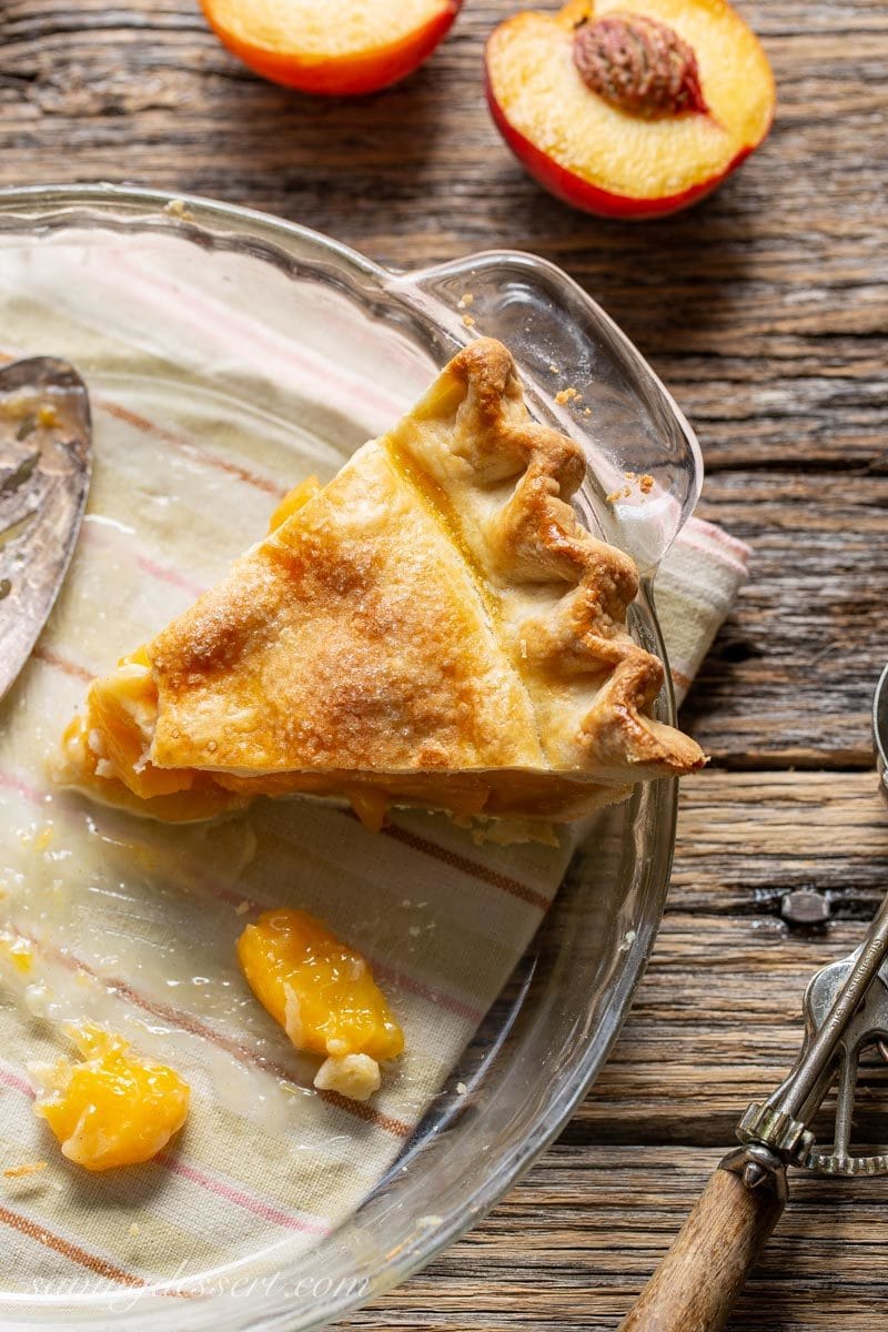 A slice of Old Fashioned Fresh Peach Pie