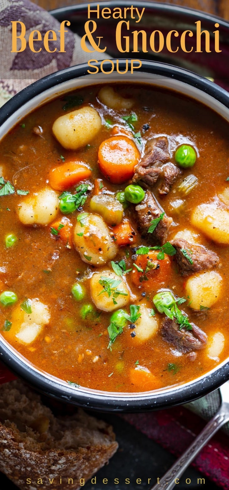 Hearty Beef as well as Gnocchi Soup is a warming as well as delicious chunky soup worthy of an entire me Hearty Beef as well as Gnocchi Soup Recipe