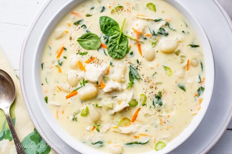 Creamy Chicken Gnocchi Soup - Saving Room for Dessert