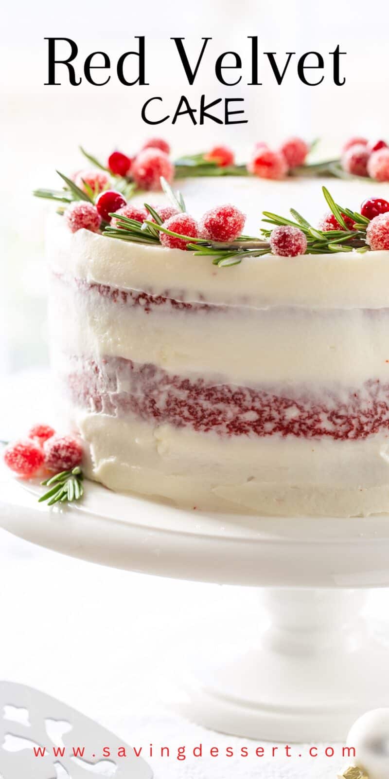 Side view of a Red Velvet Cake