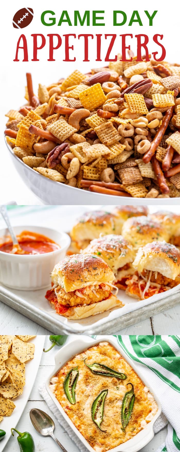 Game Day Appetizers and Desserts - Thrill your favorite football fans with plenty of delicious snacking options while cheering from the sidelines. With dips and sliders and a few sweet treats! #gameday #appetizers #footballfood #snacks #partyfood #treats