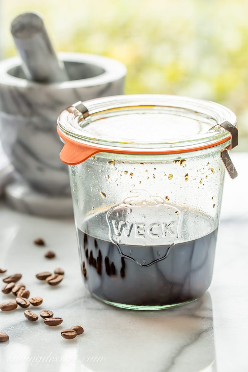 a jar of homemade coffee extract