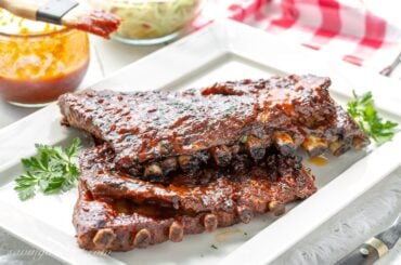 A platter of BBQ'd Slow-Cooker Ribs