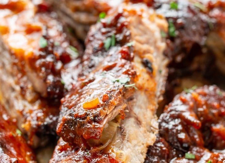 plate of separated Slow-Cooker Ribs