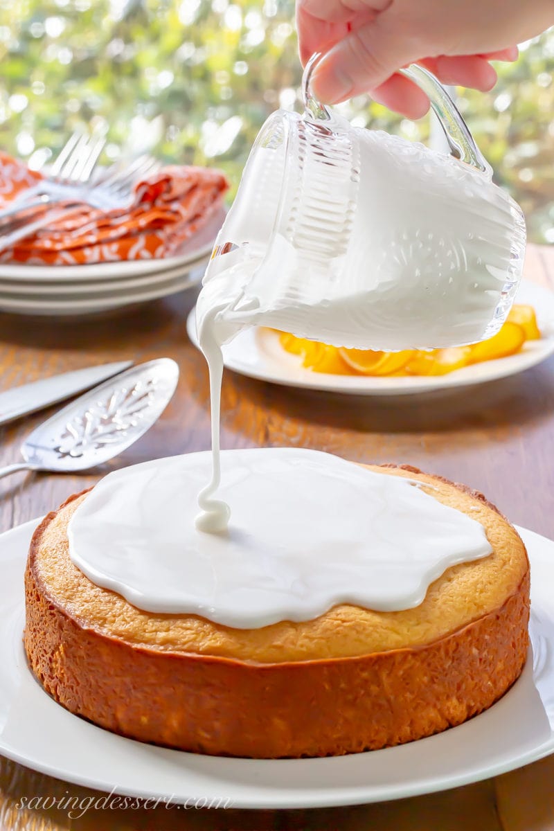 Sunny Citrus Cake drizzled with a simple glaze of powdered sugar and lemon juice