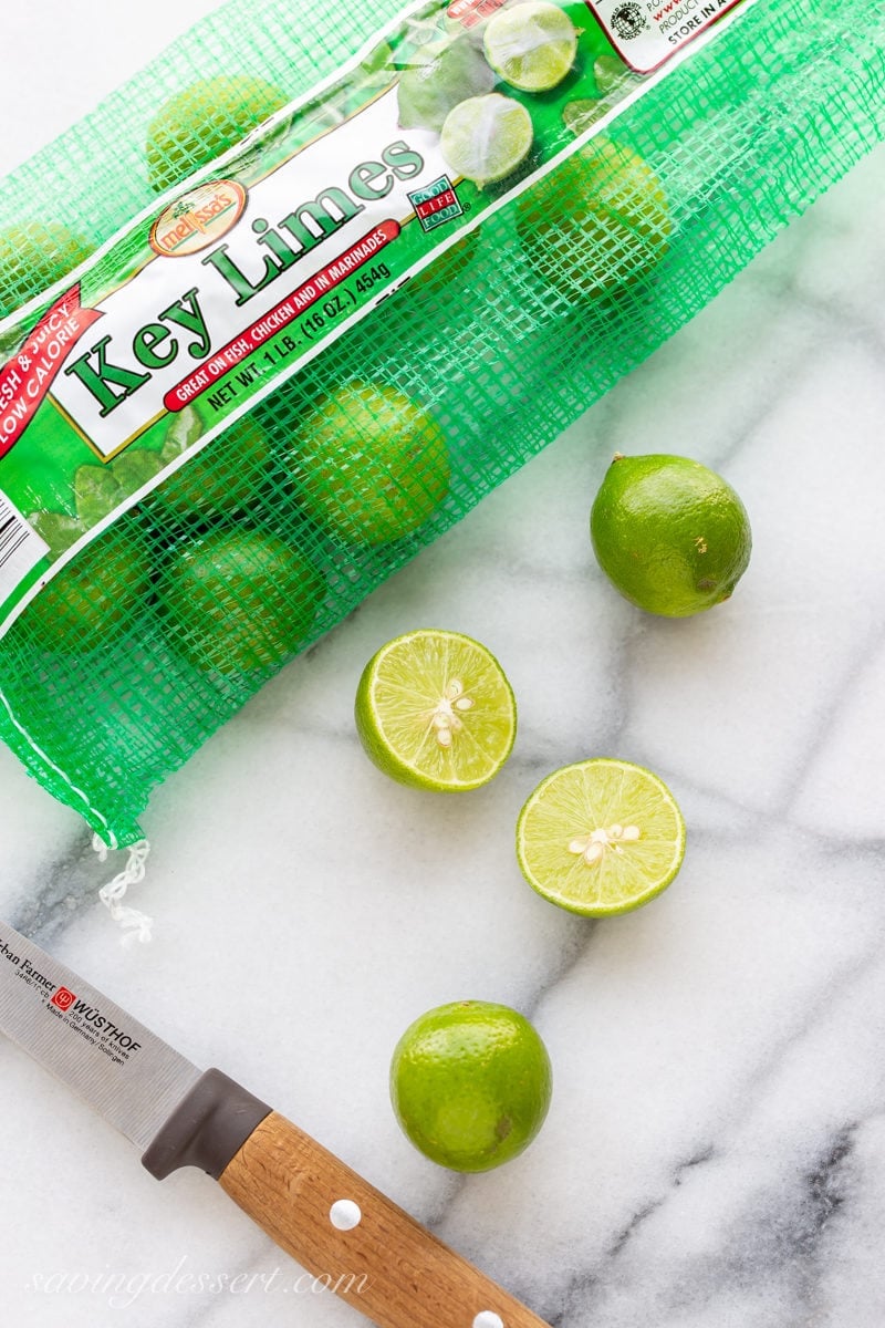 A bag of fresh key limes