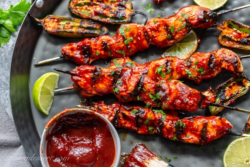 Chipotle Honey Grilled Chicken Skewers image