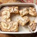 An Apple Sheet Cake sliced