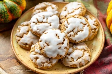 A plate of spiced Pumpkin Oatmeal Cookies