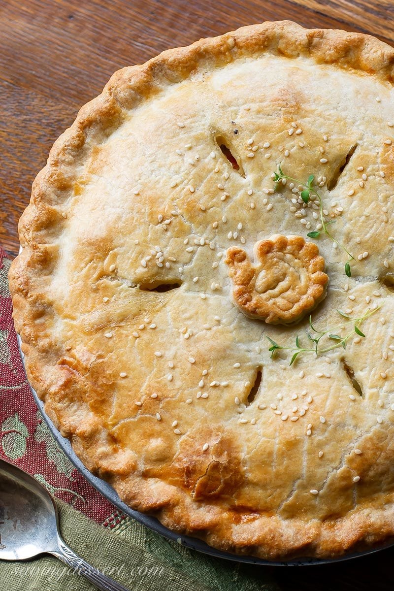 A savory Turkey Pot Pie with a golden crust