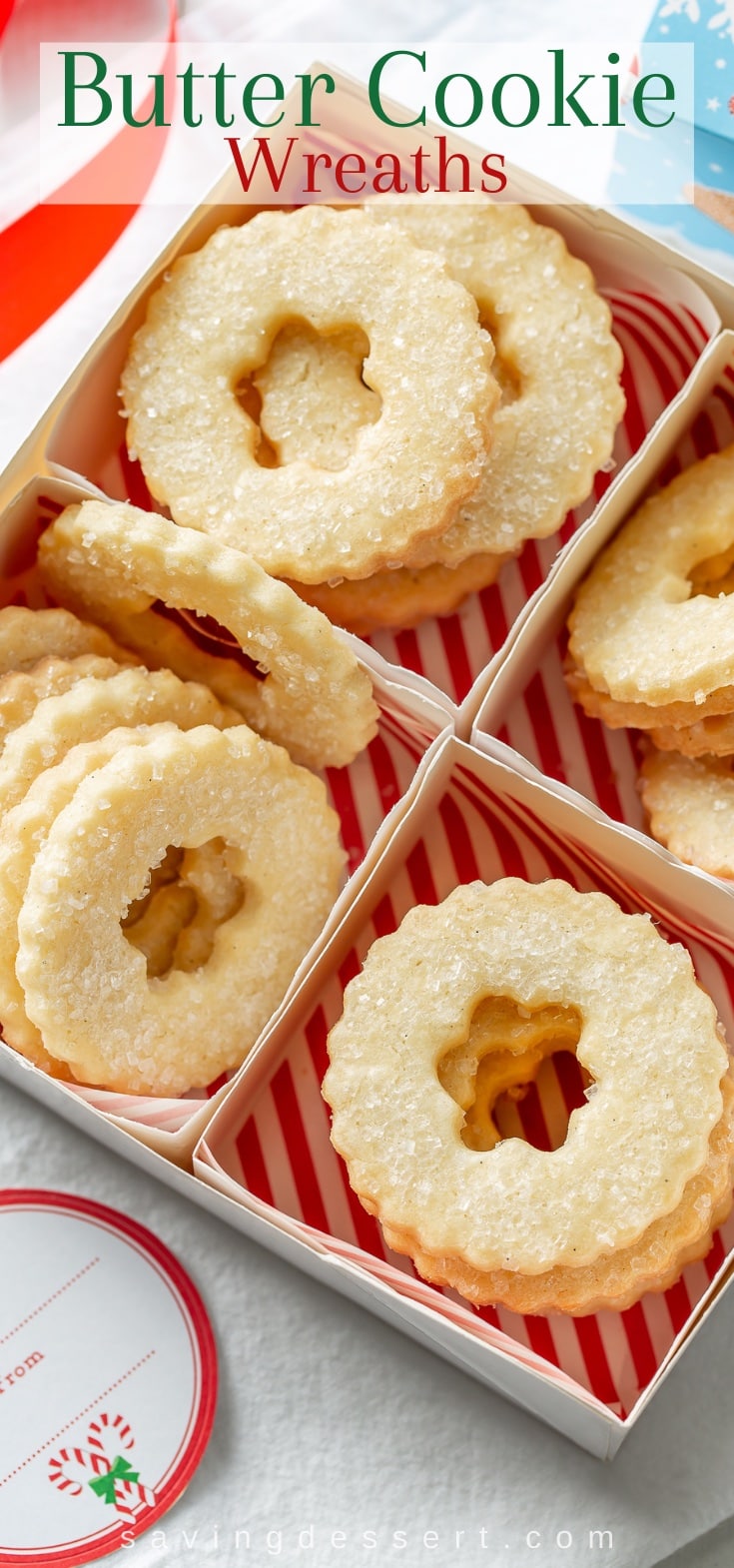 A holiday box filled with butter cookies