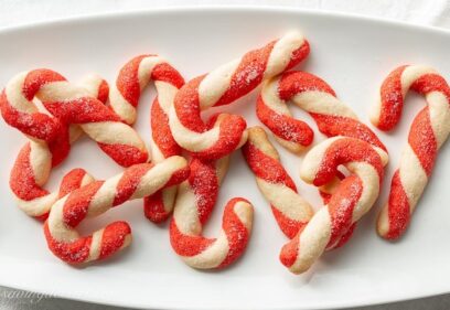 plate of candy cane cookies