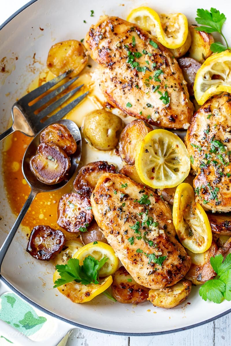 Skillet Chicken and Potatoes - Saving Room for Dessert