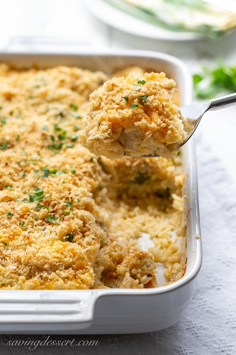 Chicken and rice casserole with broccoli