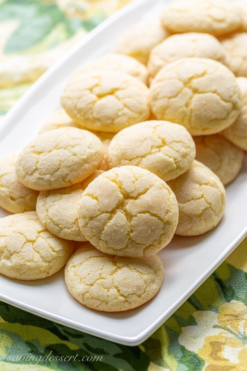 Lemon cookies on a platter