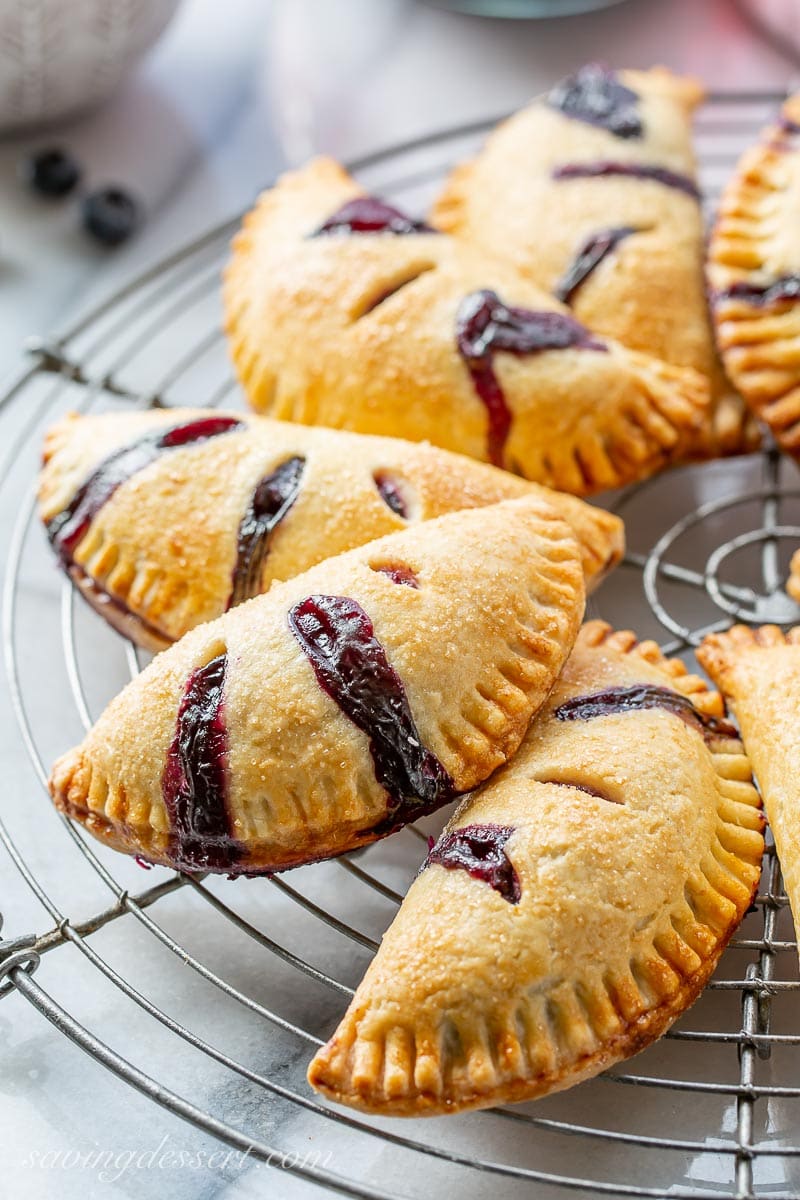 Close up of blueberry hand pies