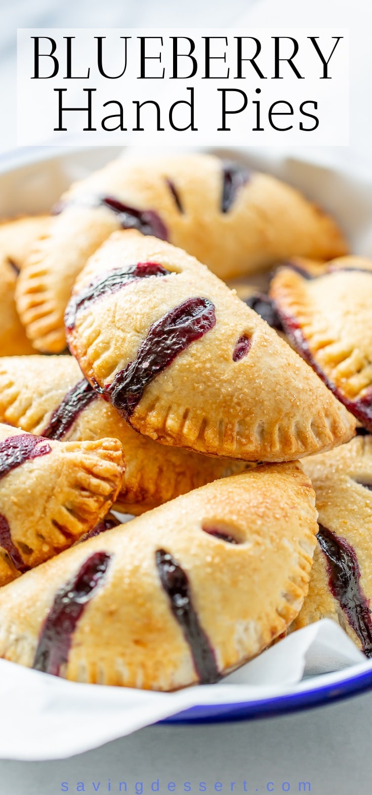 A bowl of blueberry hand pies