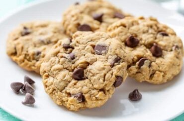 Peanut Butter Oatmeal Cookies on a plate