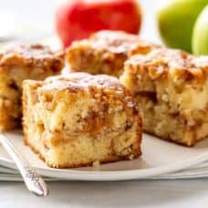Slices of Apple Fritter Cake on a plate