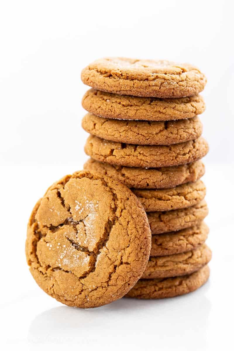 A stack of crinkled Molasses cookies