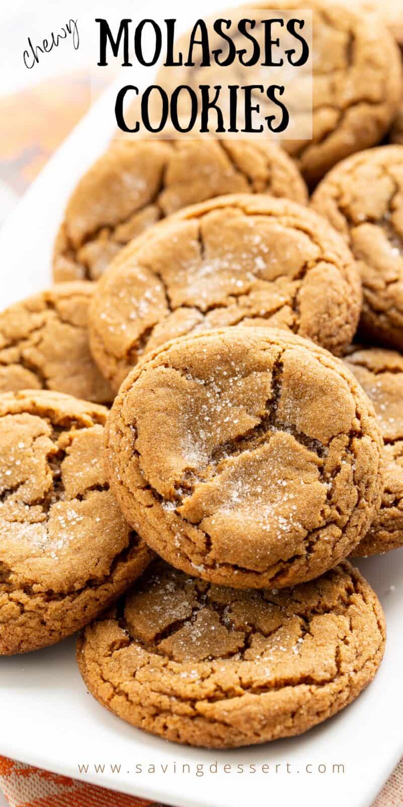A platter of crackled molasses cookies