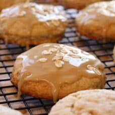 Side view of maple-oatmeal scone