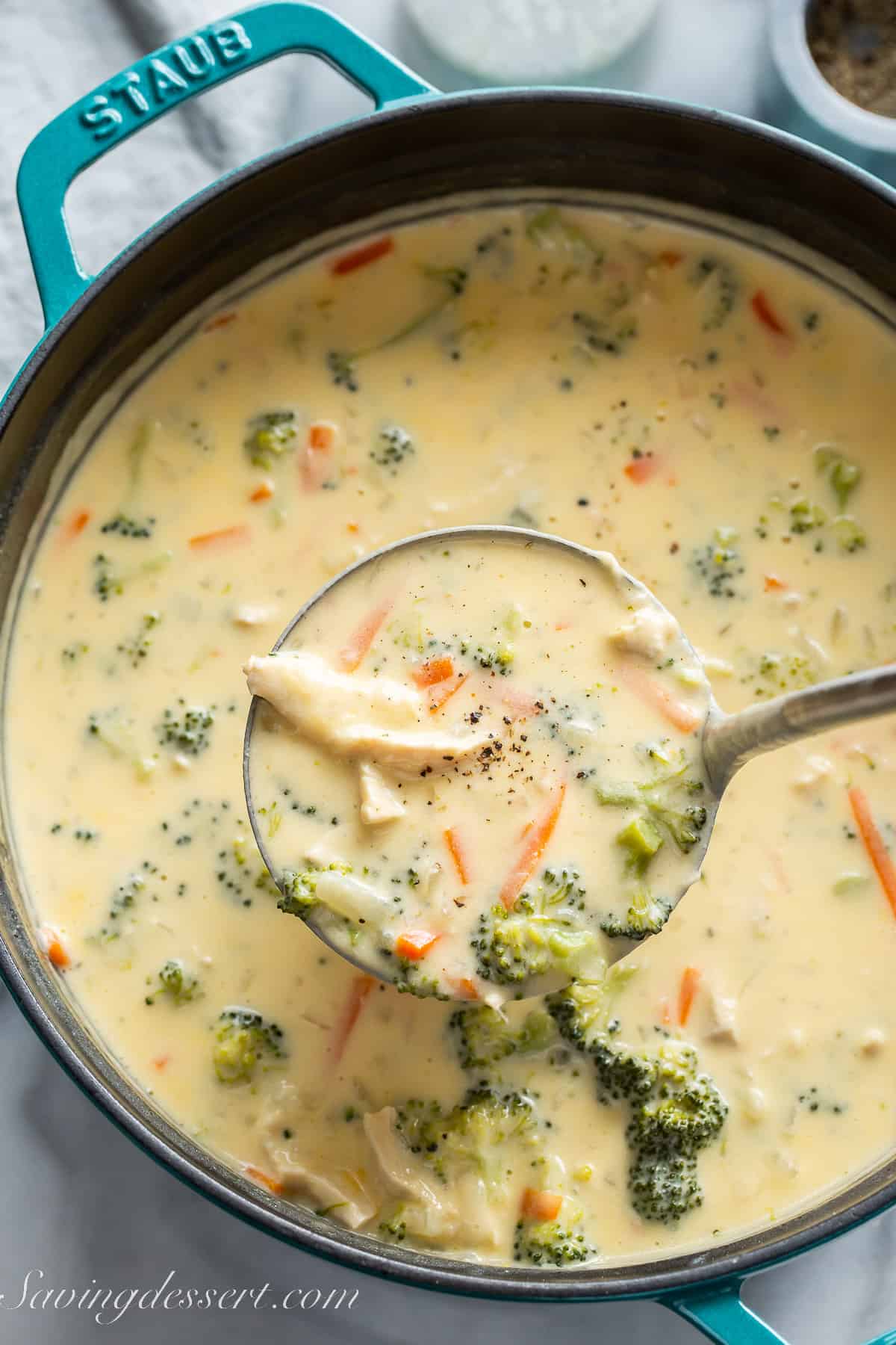 Chicken Broccoli Soup Saving Room for Dessert