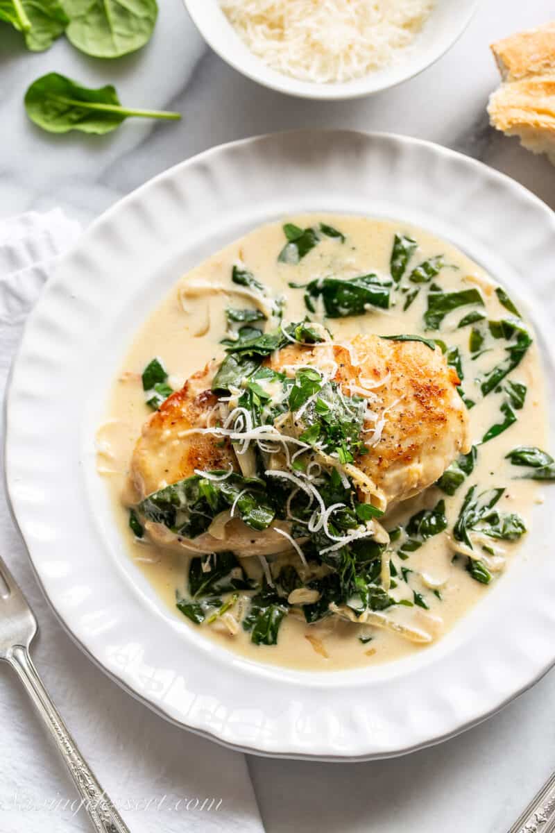 chicken florentine on a plate