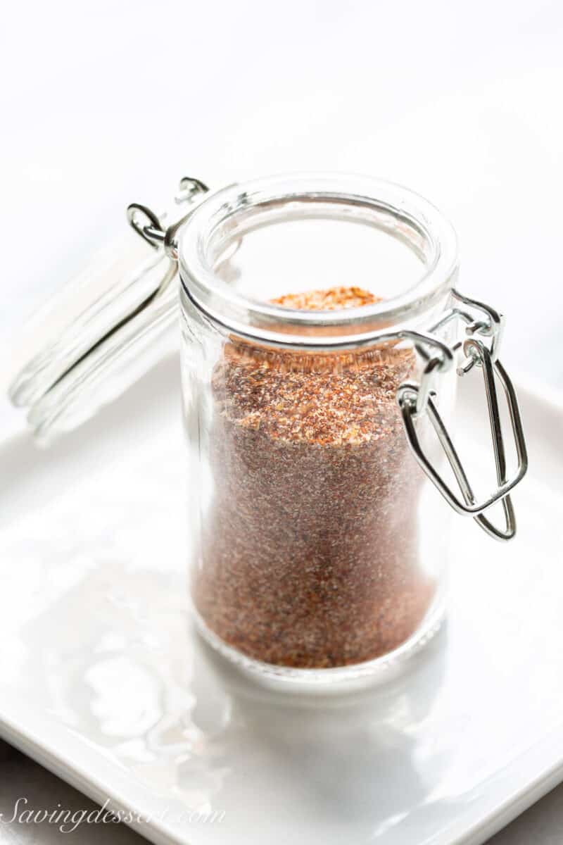 a small jar of a seasoning blend