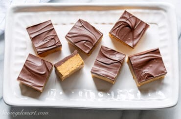 a small platter of peanut butter bar squares
