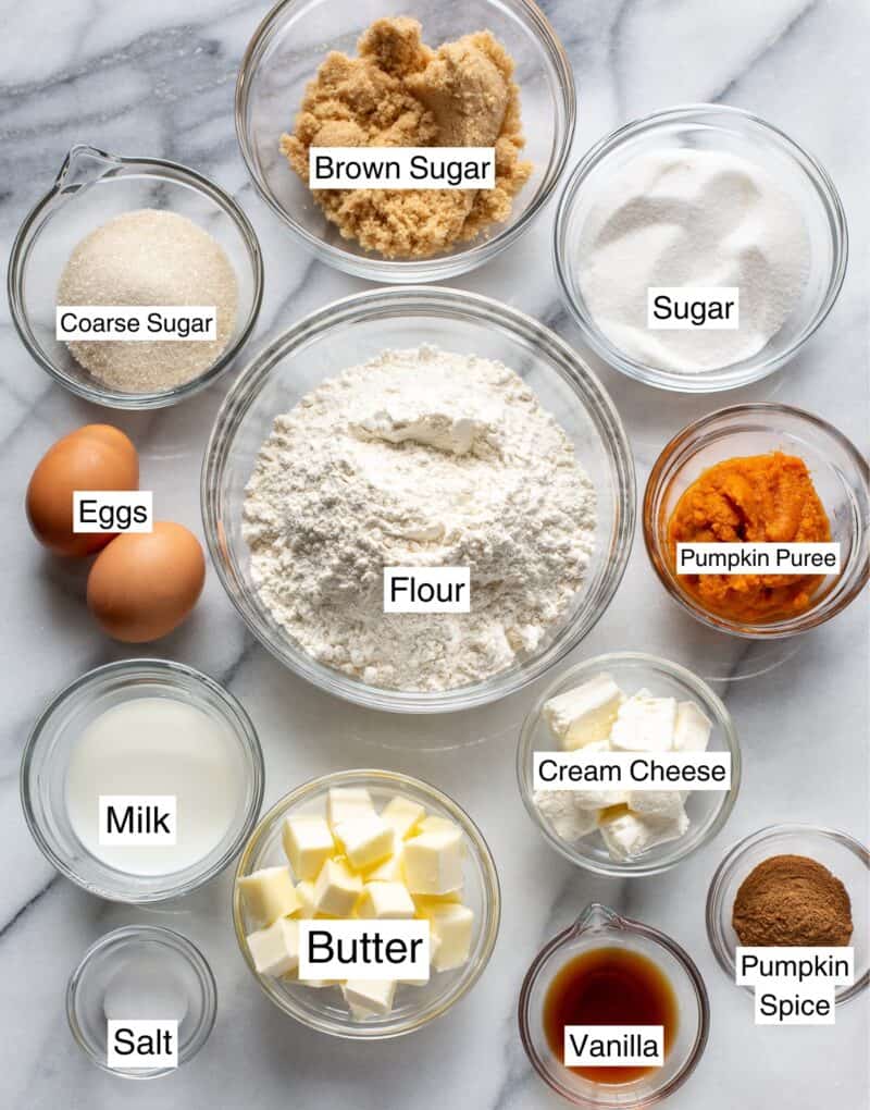 A collage of ingredients used to make pumpkin pie cookies.