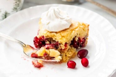 A closeup of a slice of Nantucket Pie.