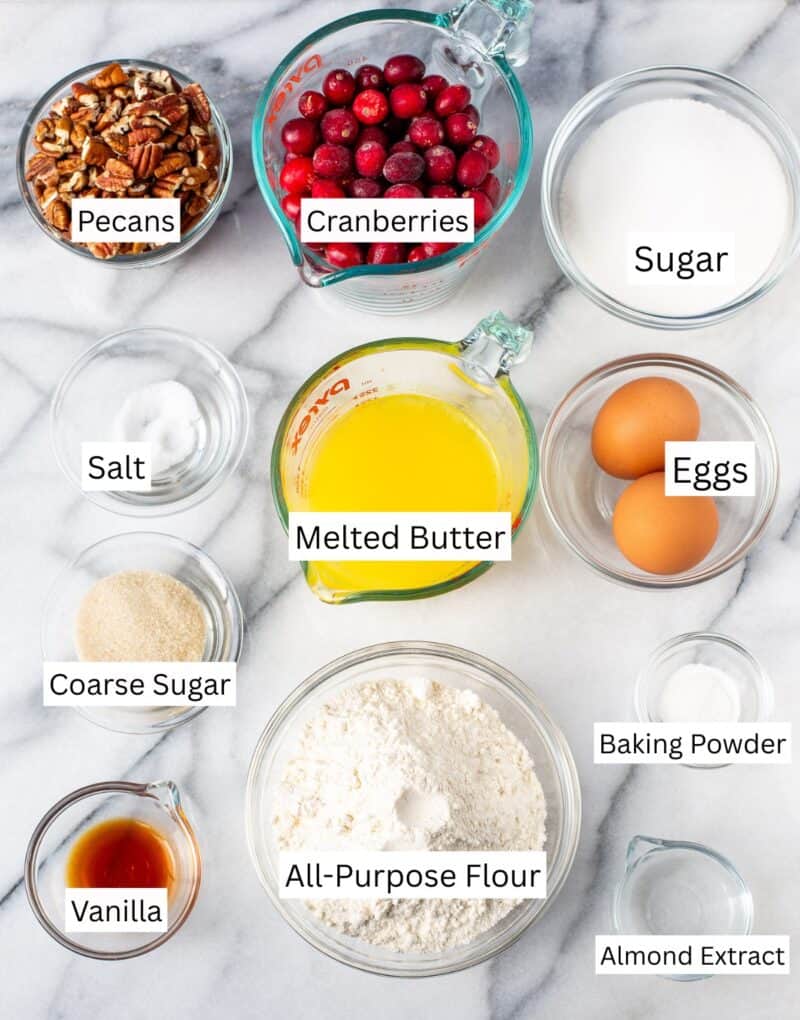 A collage of ingredients needed to make Nantucket Pie.