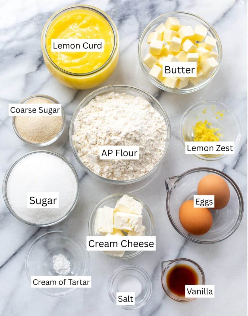 A collage of ingredients used to make Lemon Meringue Pie Cookies