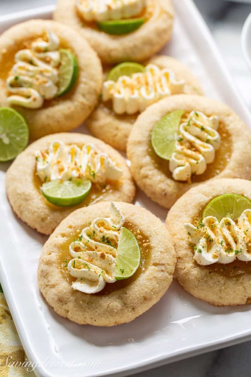 A platter of key lime pie cookies.